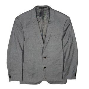 Hugo Boss Blazer Guabello 130s Wool Sport Coat Sharkskin Grey Huge/Genius 40R